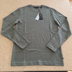 NWT Travis Mathew Cloud Waffle Crew Long Sleeve Shirt Dark Olive Men’s Small (S)